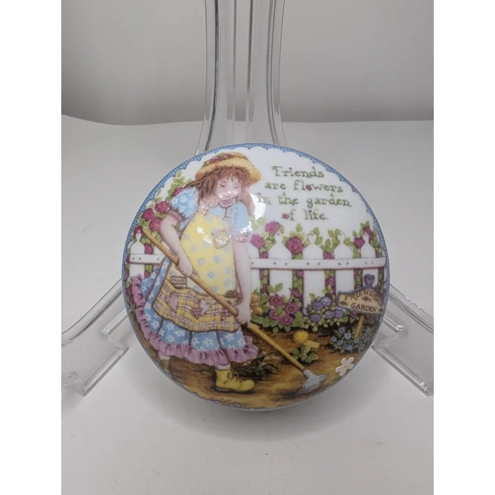 vintage imperial porcelain friendship garden large trinket box